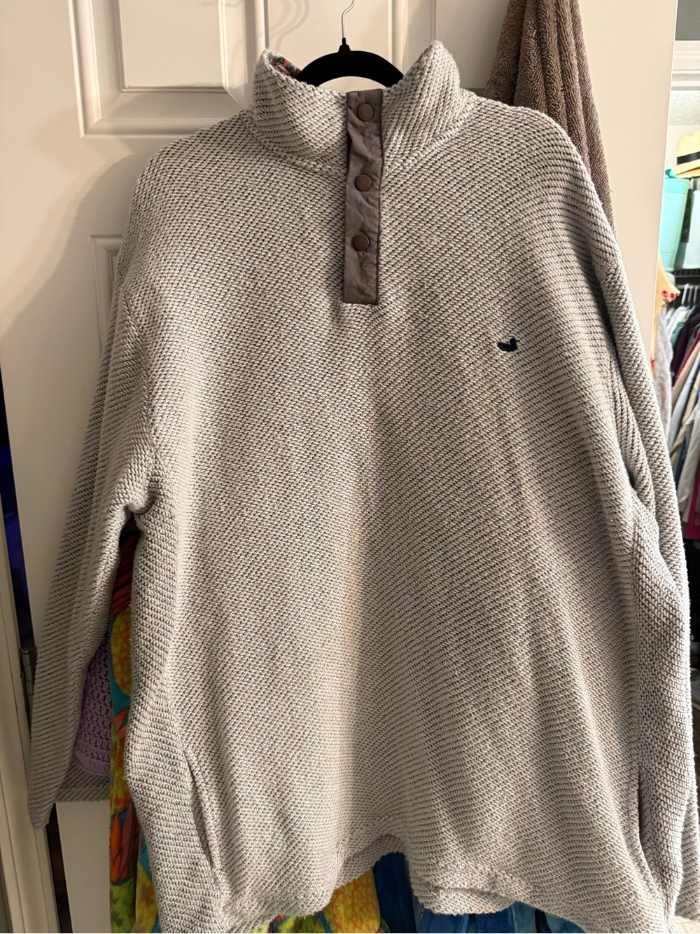 Men's Southern Marsh Cream Quarter-Snap Knit Sweater Pullover